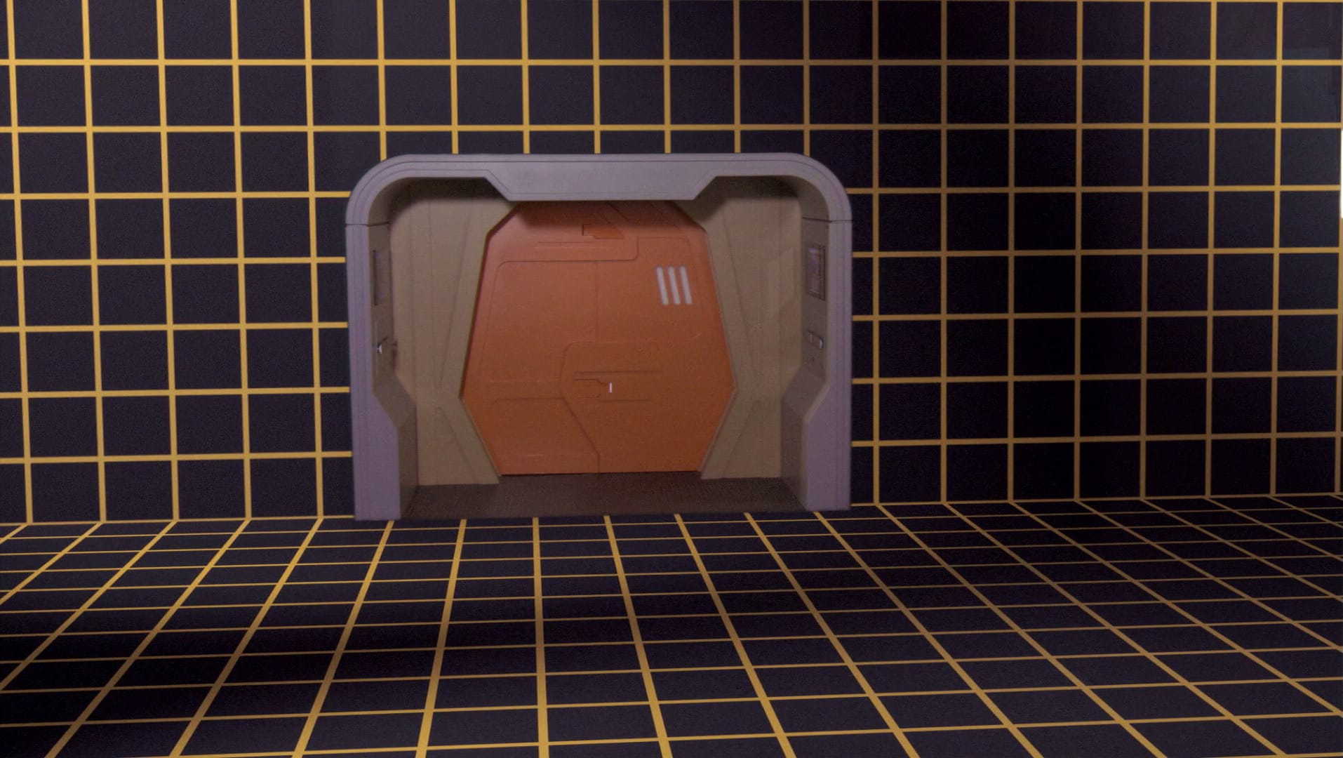 Ein leeres Holodeck der Enterprise-D