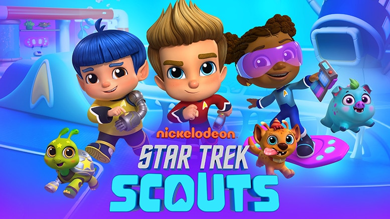 Star Trek Scouts Banner - Trek Echo Banner mit den Figuren aus Star Trek Scouts: JR, Sprocket und Roo. Plus ihre Haustiere